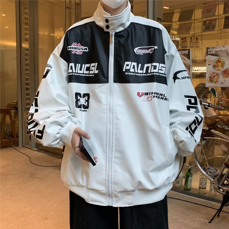 A918P73秋季小众拼色宽松情侣夹克美式复古潮牌设计感外套男,男装夹克,星座512-6
