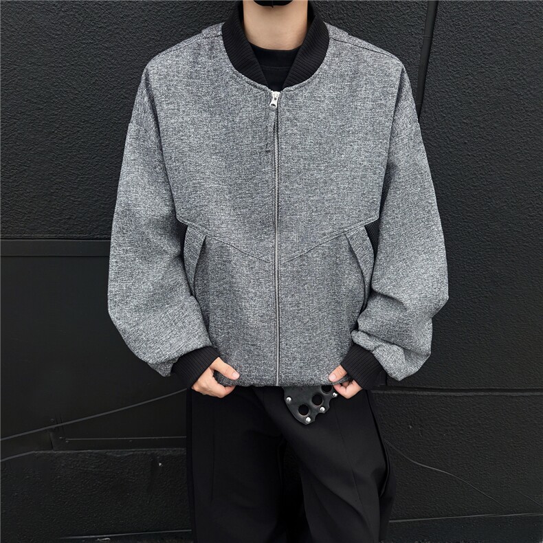 黑墙棒球服工装夹克休闲潮牌高品质立领休闲外套A436-6107-P75,男装夹克,电商A436