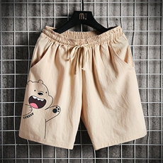 TY35131-P55透气亚麻t恤套装男大码棉麻短裤男装搭配一套网格挂拍，男装休闲套装，电商A040A