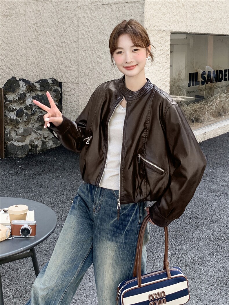 2025年冬季短皮衣加绒棉服RF2C290-6882-P185-K275,女装皮衣,蝶眷