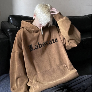 抖音品质美式高街水洗复古宽松重磅连帽卫衣JK23432特批53-控88图片