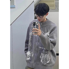 达芬奇手稿针织开衫毛衣男女慵懒风情侣上衣外套秋冬MY363，男装针织衫/毛衣，星座1116A（原606A-3）