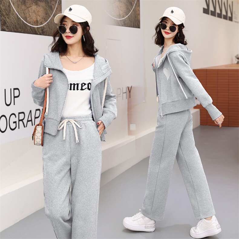 2022年春装新款克莱因蓝休闲连帽运动服卫衣套装女网红两件套,女装套装/套裙,瑶迪依秀