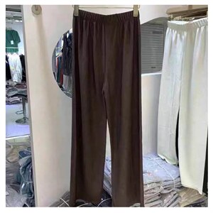 欧货设计感高腰垂感裤子纯色拖地裤坠感休闲裤女长裤,女装休闲裤,潮品会