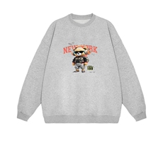 2025年秋季通勤通勤套头耳机熊时尚百搭通勤简约休闲，女装卫衣/绒衫，花可