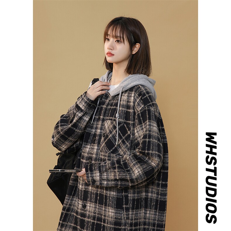 秋季数据款中性宽松休闲连帽呢料小香风外套潮XZ811A-JK3016-P75,女装短外套,星座811A