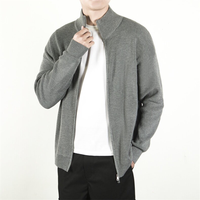 开衫毛衣外套男款慵懒风立领针织衫外穿拉链线衣服外套VM81,男装针织衫/毛衣,星座1116A-2（原606A-1）