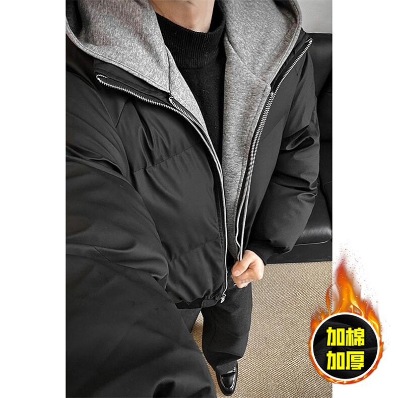 现货高品质重磅工艺美式高街假两件PU皮棉衣男女加厚棉服外套，男装棉衣，电商A486