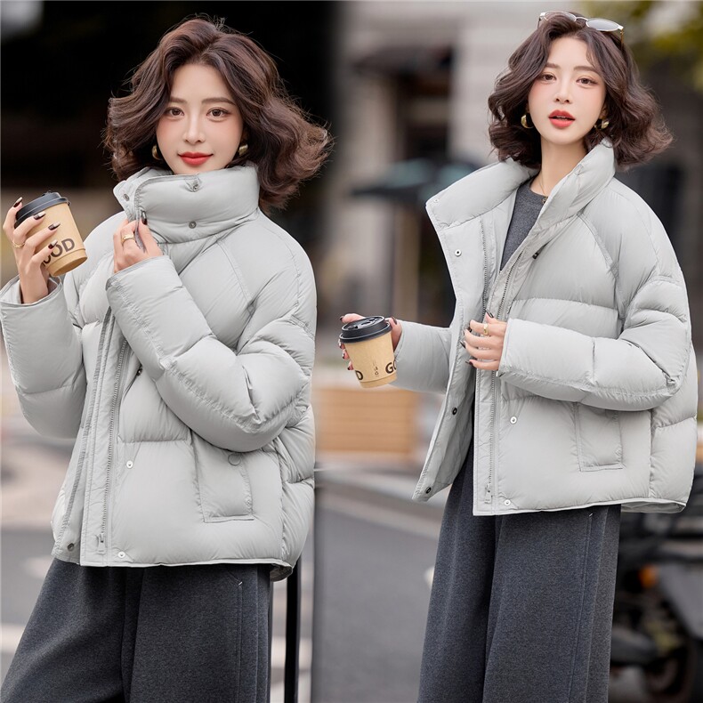 爆{《2025年冬季新款90绒泡芙短款羽绒服时尚休闲轻盈显瘦蓬松》，女装羽绒服，欧米莱