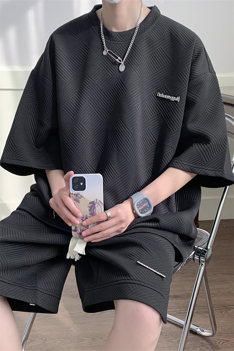 1短袖T恤男DT8771P30短裤男DK8772P45大码休闲套装TZ8773P75控,男装休闲套装,星座226-2