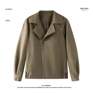 平铺~春季软皮斜拉链翻领设计机车服夹克外套 K8810/P118图片
