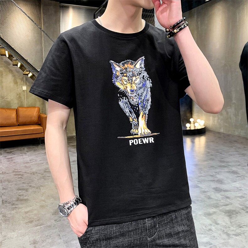 2021夏季新款男潮个性印花短袖T恤男百搭上衣A436-T648-P25,男装T恤,电商A436