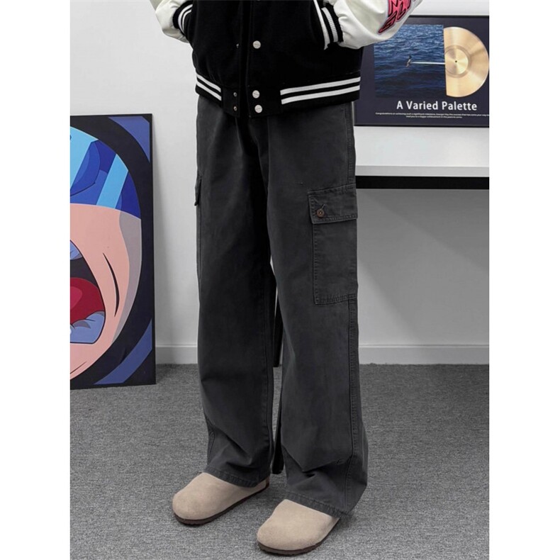 1506/Q1810/P46美式复古直筒工装多口袋宽松情侣工装长裤休闲裤,男装工装外套,星座1506