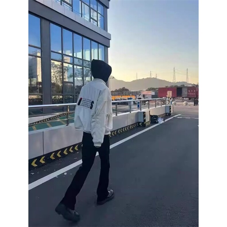 秋冬新款三宅飞行夹克男女高街vibe外套cleanfit风格潮,男装夹克,星座506A