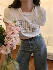 《DAVIDA》现货!字母印花显瘦百搭休闲短袖T恤，女装T恤，DAVIDA