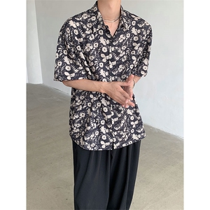 夏季新款沙滩港味短袖衬衫情侣同款百搭上衣DX101-特P30 限价48图片