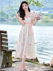 2026年夏季时尚潮流甜美浪漫印花连衣裙，女装连衣裙，江南富贵女