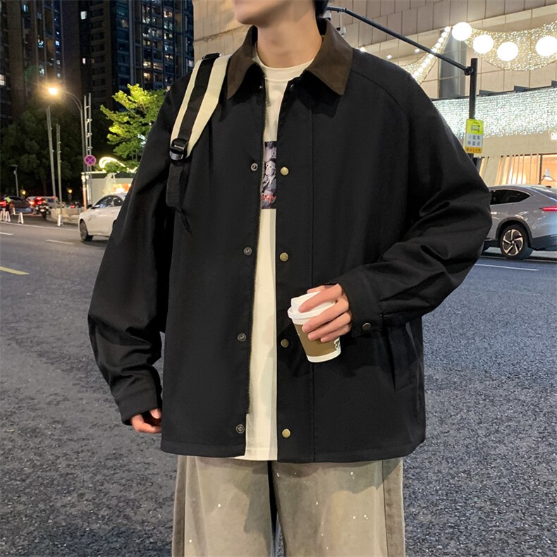 翻领夹克男春季简约宽松潮流百搭上衣服JK268-P78,男装夹克,星座308B-2
