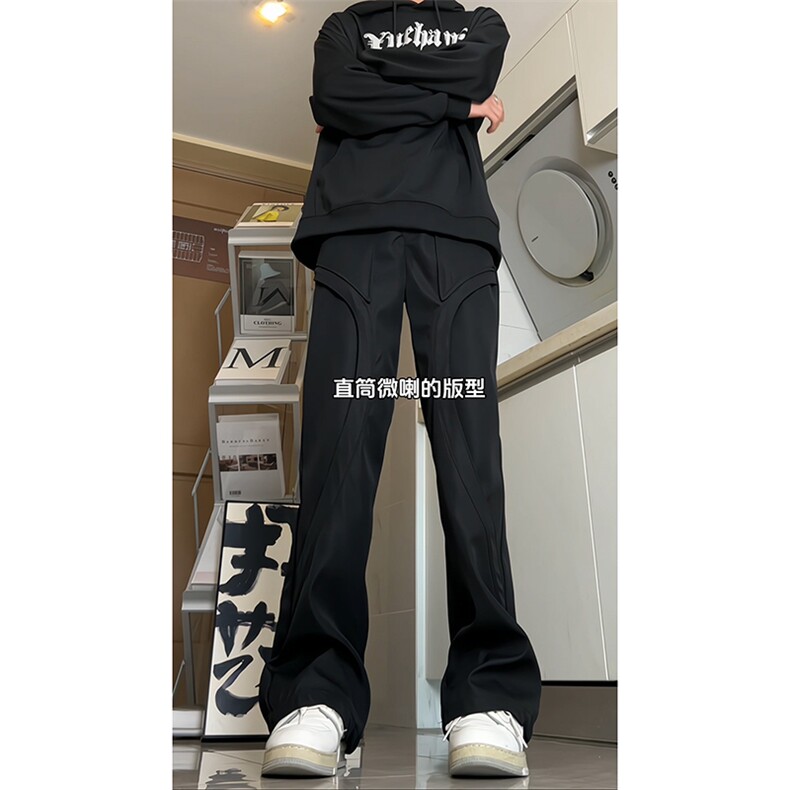 cleanfit解构设计感西裤修身微喇叭高街vibe高级感,男装西裤,星座310A-4