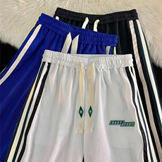 港风休闲裤男条纹宽松大码束脚裤卫裤XZ214-8KP710P45，男装休闲裤，星座1204-3