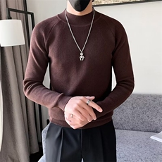 不规则流苏半高领纯色毛衣男英伦修身保暖简约款打底线衫潮M844，男装针织衫/毛衣，星座1116A-2（原606A-1）