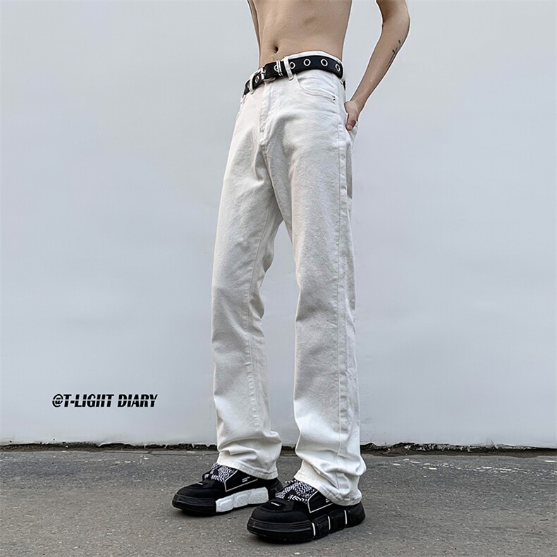 B221美式ins高街小众百搭修身弹力微喇牛仔裤LK23010-P60控78,男装牛仔裤,电商B221