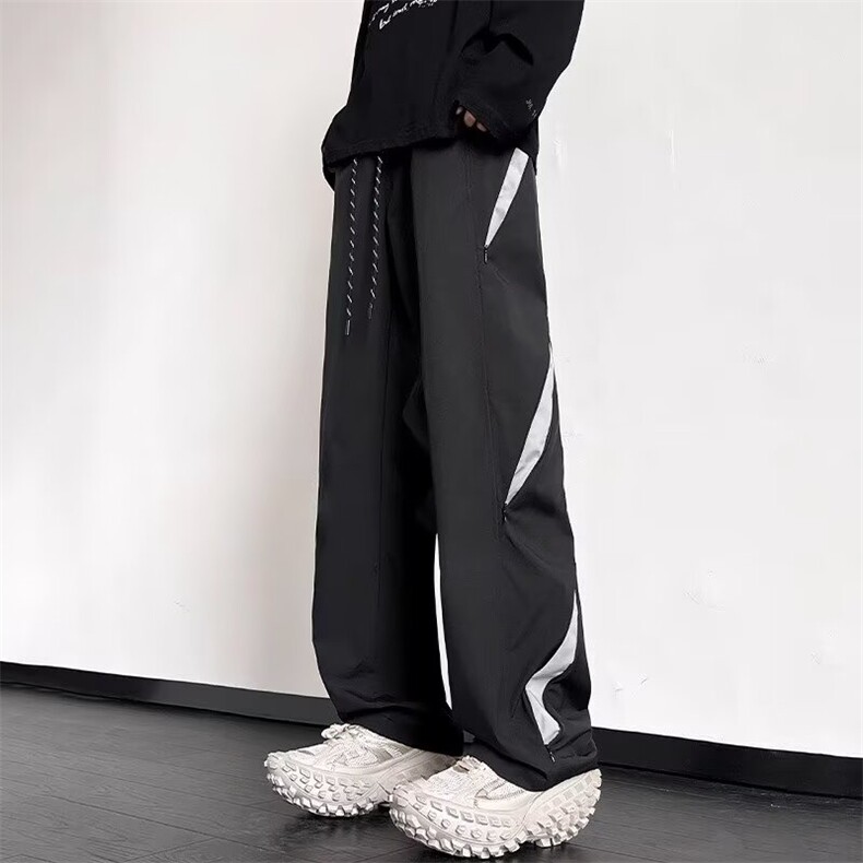 美式机能拉链开口冲锋裤男痞帅设计感宽松直筒工装裤MK3811P45，男装工装外套，星座1013-5