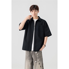 2026夏季新款纯棉翻领男宽松百搭衬衫CD5515-特P36建议零售价88，男装衬衫，电商A001-1