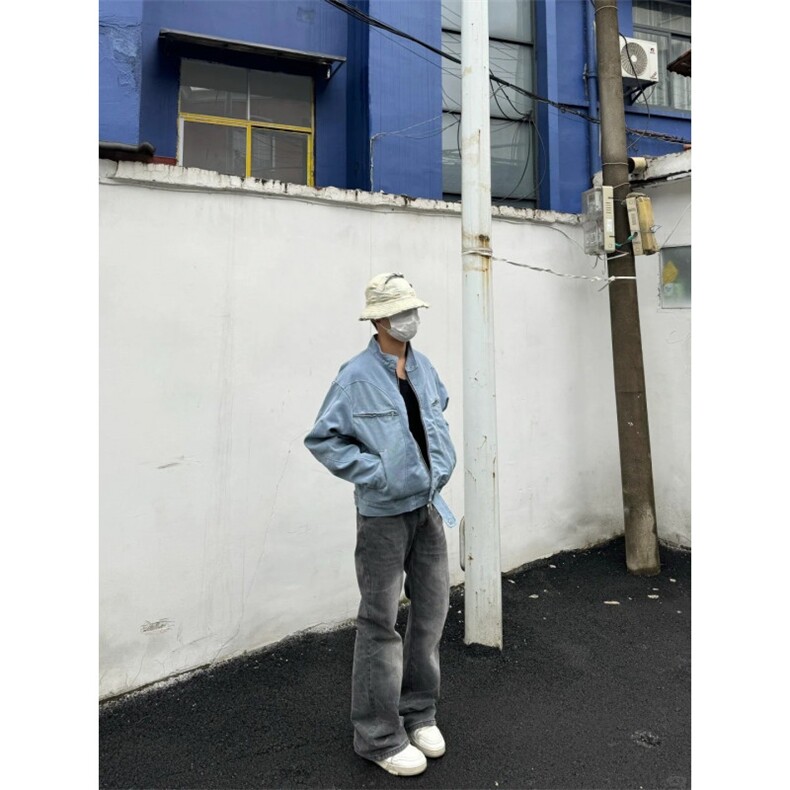 【有货】冰川蓝立领外套男高级感痞帅春秋工装夹克JK7703HH-特P65,男装夹克,星座1007（原301D）
