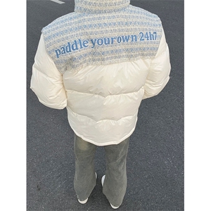 网图现货 小香风拼接棉服外套男宽松休闲立领棉衣 A149-P98图片