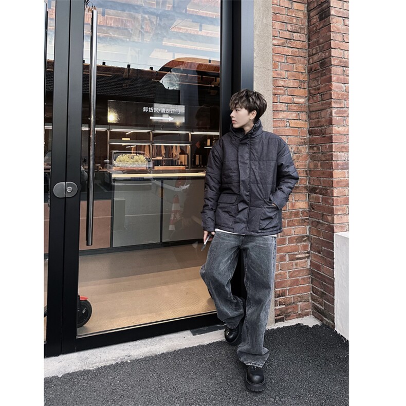 《自拍图》秋冬季立领棉衣外套ins潮牌宽松加厚棉袄棉服MK42-P95,男装棉衣,星座1109-3