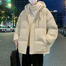 冬季青少年灯芯绒连帽棉衣潮牌羊羔毛加绒加厚棉服外套5305-P85，男装棉衣，电商B306