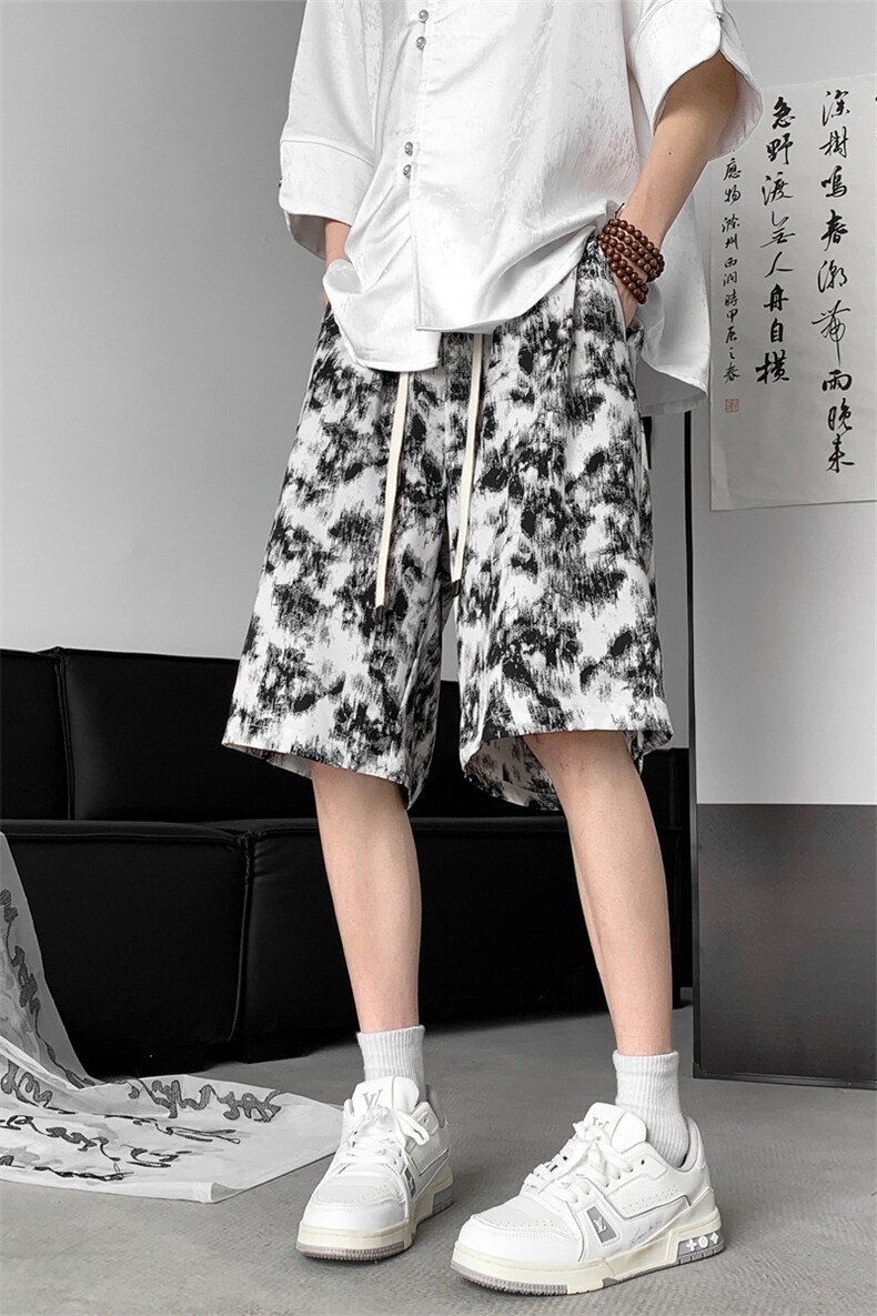 2025夏季新款冰丝垂感休闲沙滩短裤宽松五分裤男DK666-P23控39,男装牛仔裤,电商C305A