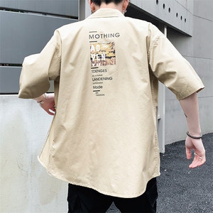 100%棉 夏装新款短袖衬衫款五分袖衬衣男CS032图片