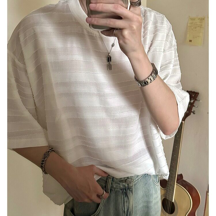 扎染印花日式复古潮流翻领长袖衬衫上衣春夏季男生衬衣TTX68,男装衬衫,星座208-5