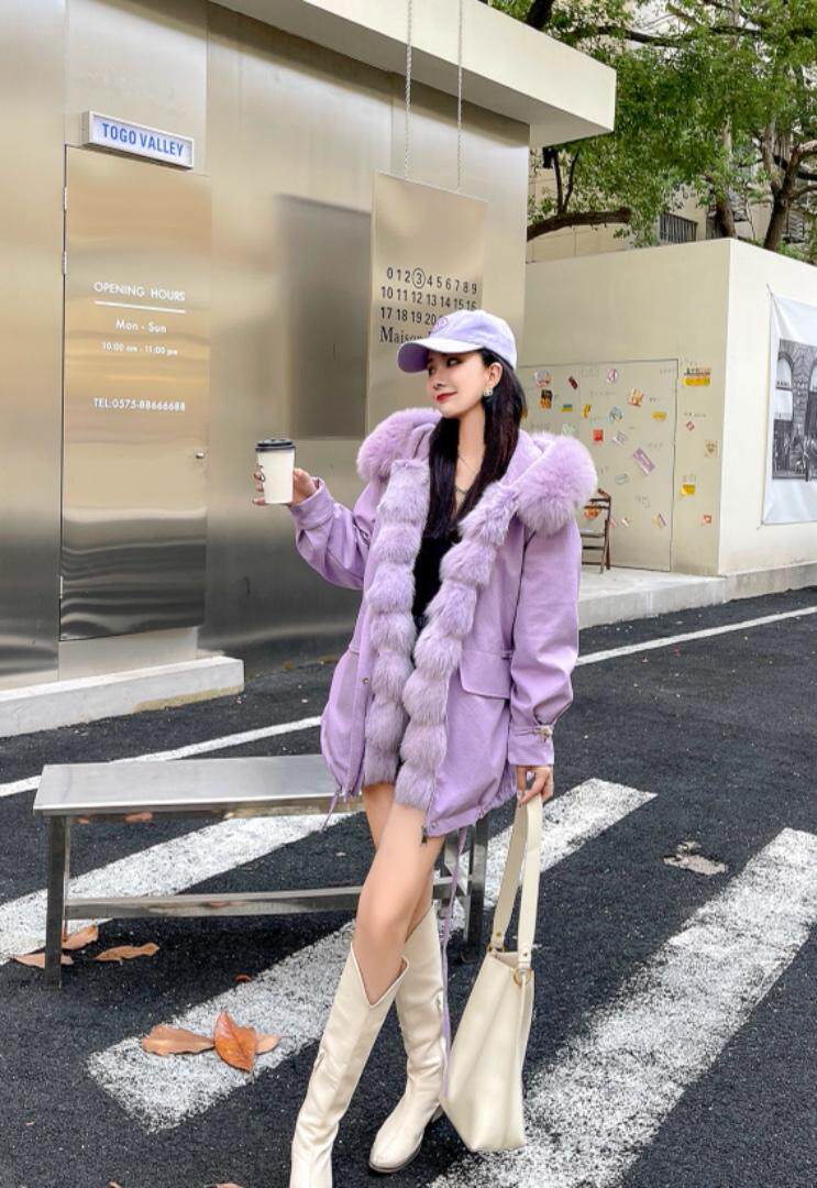 狐狸毛派克服，其它，贻思茗