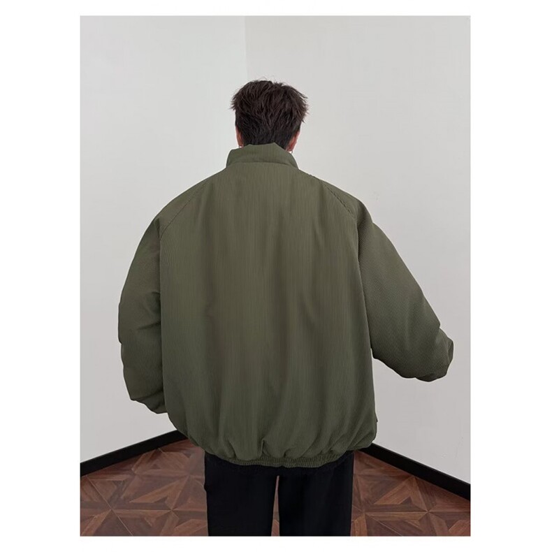 慵懒日系美式复古加绒加厚立领工装棉服男女冬季潮牌情侣保暖棉衣,男装棉衣,星座1013-1
