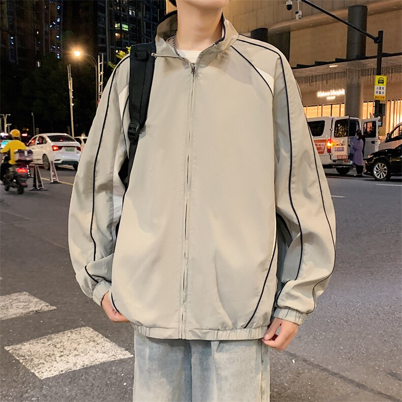 2025新款现货小米格撞色夹克男立领上衣外套DSA157B-J1572-P75,男装夹克,电商A157B