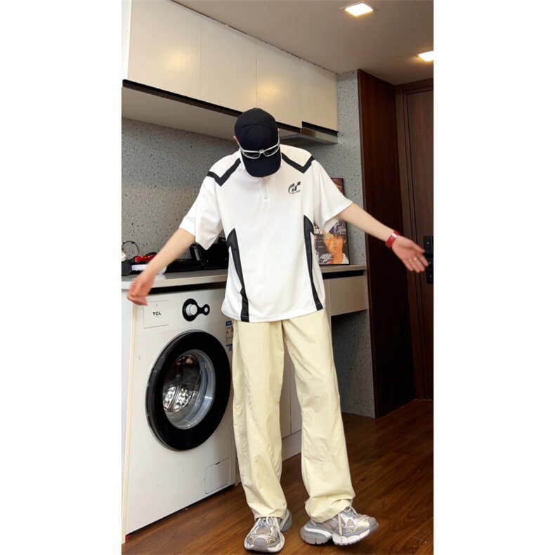 抖音品质！重磅夏季美式冰丝POLO衫男潮流宽松短袖XP2405-P45控68,男装Polo衫,电商B370