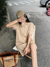 现货小众设计感泡泡袖连衣裙，女装连衣裙，蜜思印·金