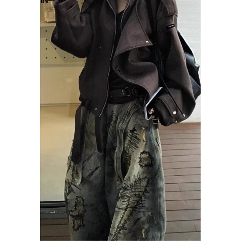 W10143-P98网图现货重磅高街设计乱针刺绣弯刀牛仔裤潮流日系,男装牛仔裤,星座1608-2
