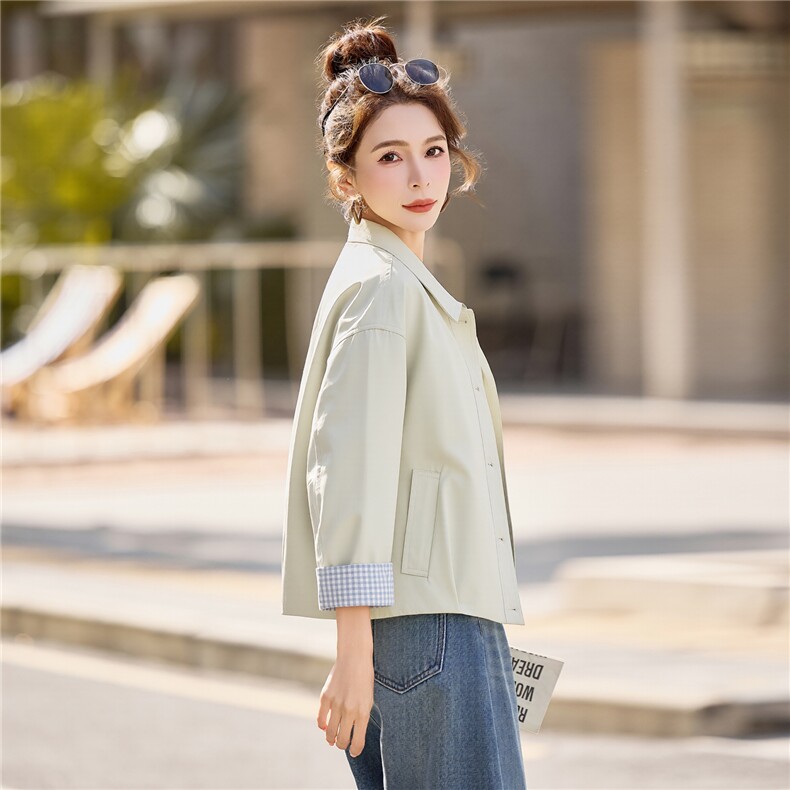 小个子短外套女2026年春季女士标准短款纯色25-29周岁上衣,女装短外套,悦祺