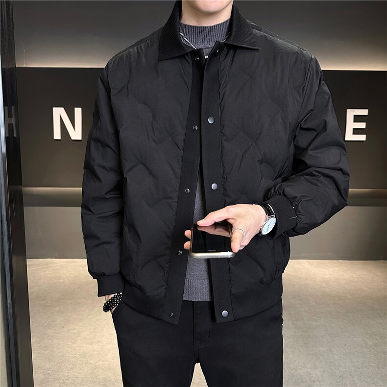 冬季新款男士翻领高工艺压皱轻薄款羽绒服【标50绒】，男装羽绒服，星座414（原B263）