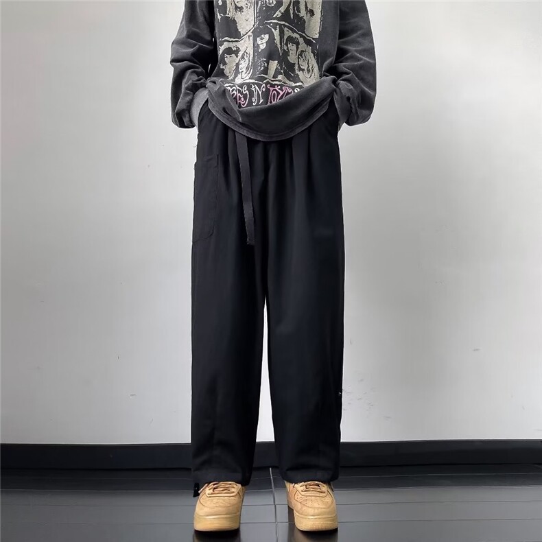直筒工装裤潮牌青少年男士裤子秋季百搭休闲阔腿裤WK2806P40,男装休闲裤,星座1116-2