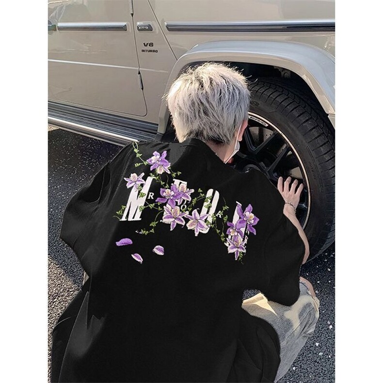 有货DTK2761-特批35藤蔓花卉刺绣短袖T恤男女夏季,男装T恤,星座603-2