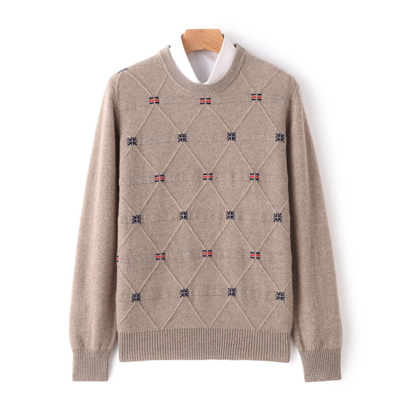 羊毛衫男士简约时尚套头毛衣百搭打底针织衫男装，男装羊毛衫，琳华羊绒