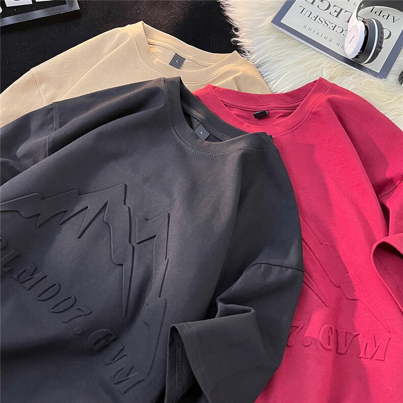 平铺山钢印印花大码短袖T恤男DT77786P25块特价控48：供抖音视频，男装T恤，星座227-7