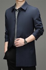 中长款风衣男春秋季2023新款中年爸爸男装商务休闲上衣外套，男装风衣，电商B212（原钱塘6029）