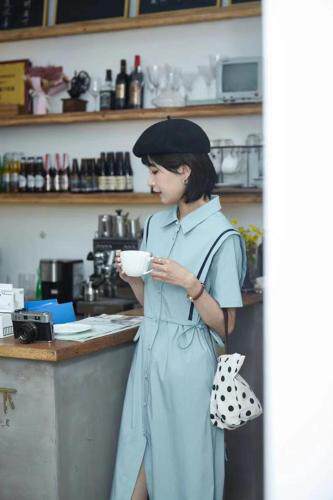 现货，夏款，假两件衬衫连衣裙，女装衬衫，OL