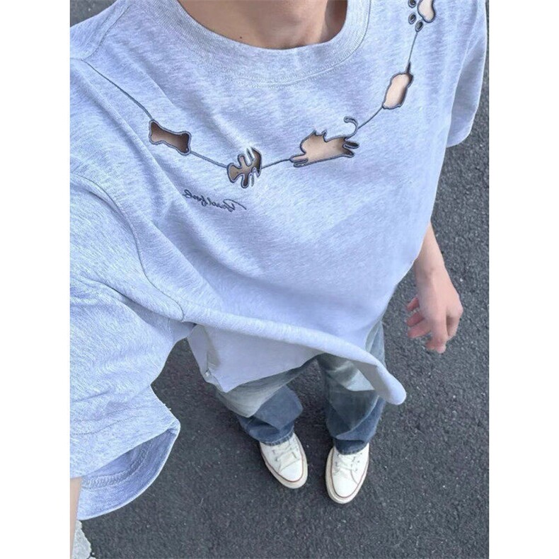 镂空绣花纯棉230克短袖ZX0204-P30,男装T恤,星座313A(原308A-2)